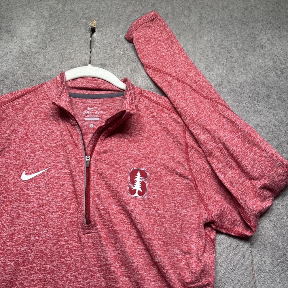 Stanford Cardinal Nike Dri-FIT Red 1/4 Zip Pullover Men's Large Training Top